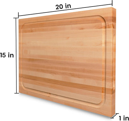 CONSDAN Walnut Cutting Board for Kitchen, USA Grown Hardwood, 20 x 15, with Invisible Inner Handle, Prefinished with Food-Grade Oil, Suitable for Kitchen Edge Grain, 1" Thick