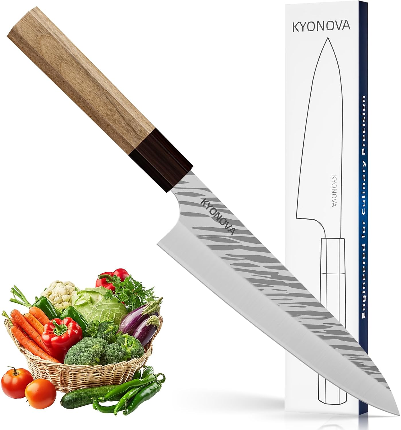 7 Inch Santoku Knife, 9-Layer VG10 High Carbon Steel Multipurpose Japanese Kitchen Knife, Sharp Steak Knife & Brisket Knife with Rosewood Handle for cutting meat for Home & Restaurant