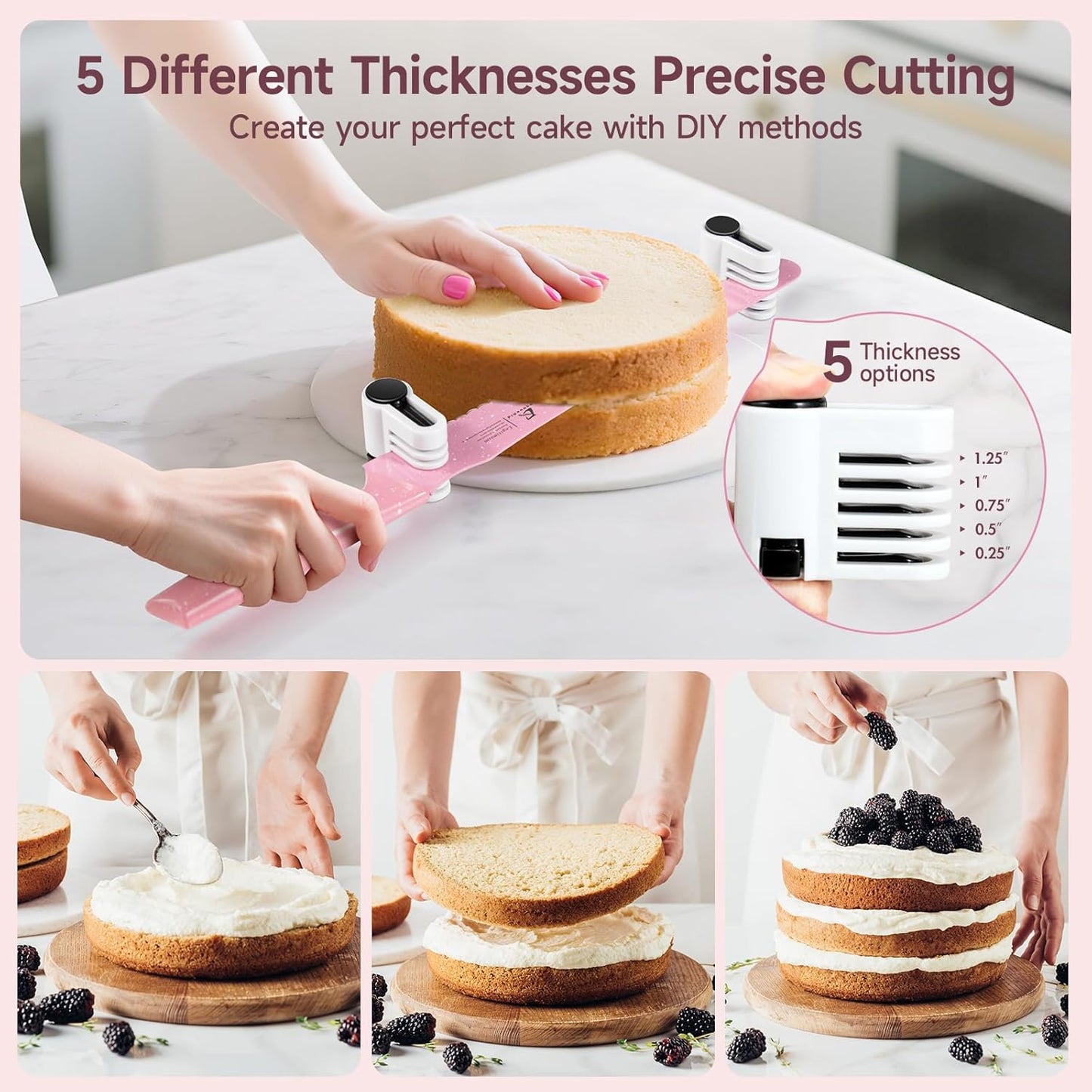 CoquusAid Upgrade Bread Knife for Homemade Bread, World‘s 1st Double Serrated Knife for Crusty Sourdough, 11.6 Inch Stainless Steel Bread Slicer, Professional Sourdough Cutter, Ideal for Gift, Pink