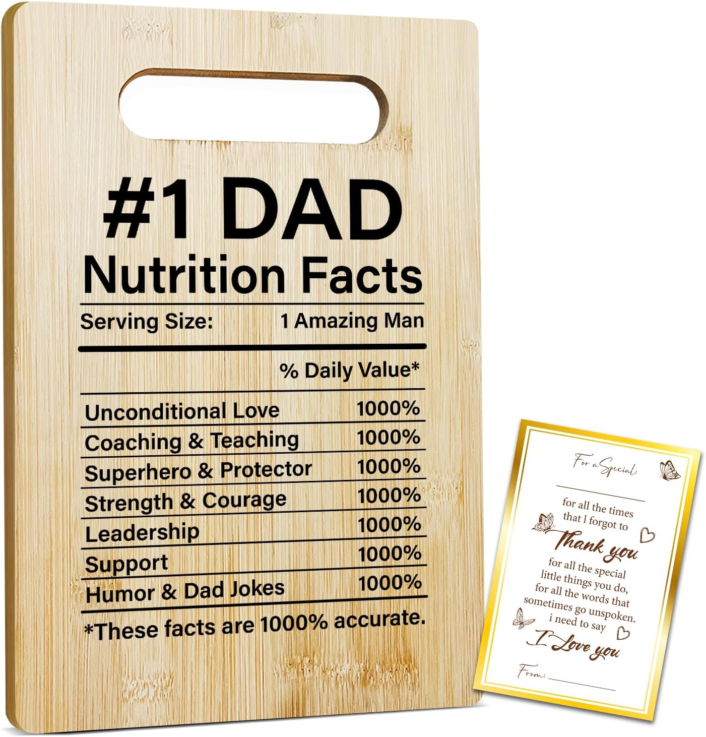 Best Dad Ever Bamboo Cutting Board, Grilling Gift For Men, Funny Charcuterie Boards for Home Kitchen Decor, Father's Day Birthday Gifts for Dad from Daughter Son -047
