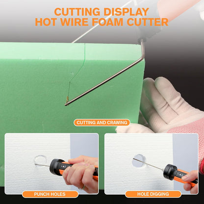 4 in 1 Hot Wire Electric Foam Cutter Kit, Styrofoam Cutting Tool 15W/ 6V with Case, Heated Foam Carving Knife Kit (Toolbox Pink)