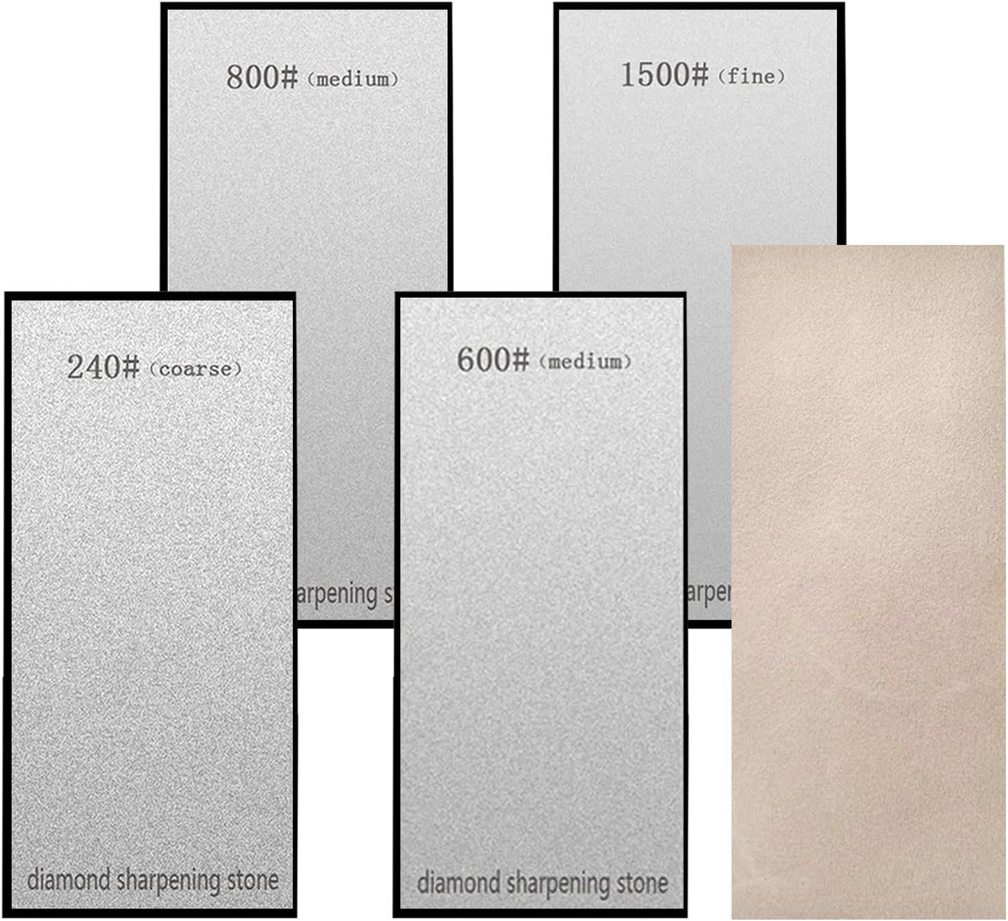 Diamond Sharpening Stone Set, Diamond sharpening plates for Scissors Knives Outdoor Tools From Coarse To Extra Fine (SET-D)
