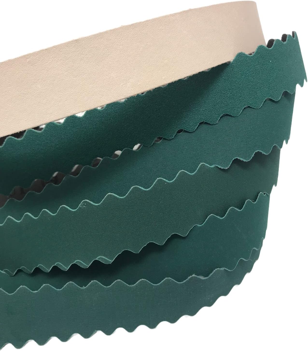 1X72 Knife Maker's Scalloped Edge Sanding Belts and Super Strop Leather Honing Belt fit 2X72 Belt Sander (5 PK Belt & 1 Strop) (PSS1X72SCASTROPFBA)