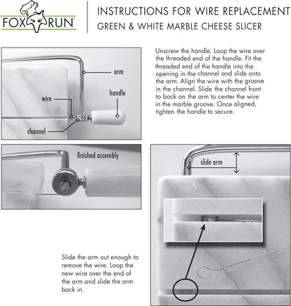 Fox Run Brands 3841COM Fox Run 3841 Marble Cheese Slicer, White