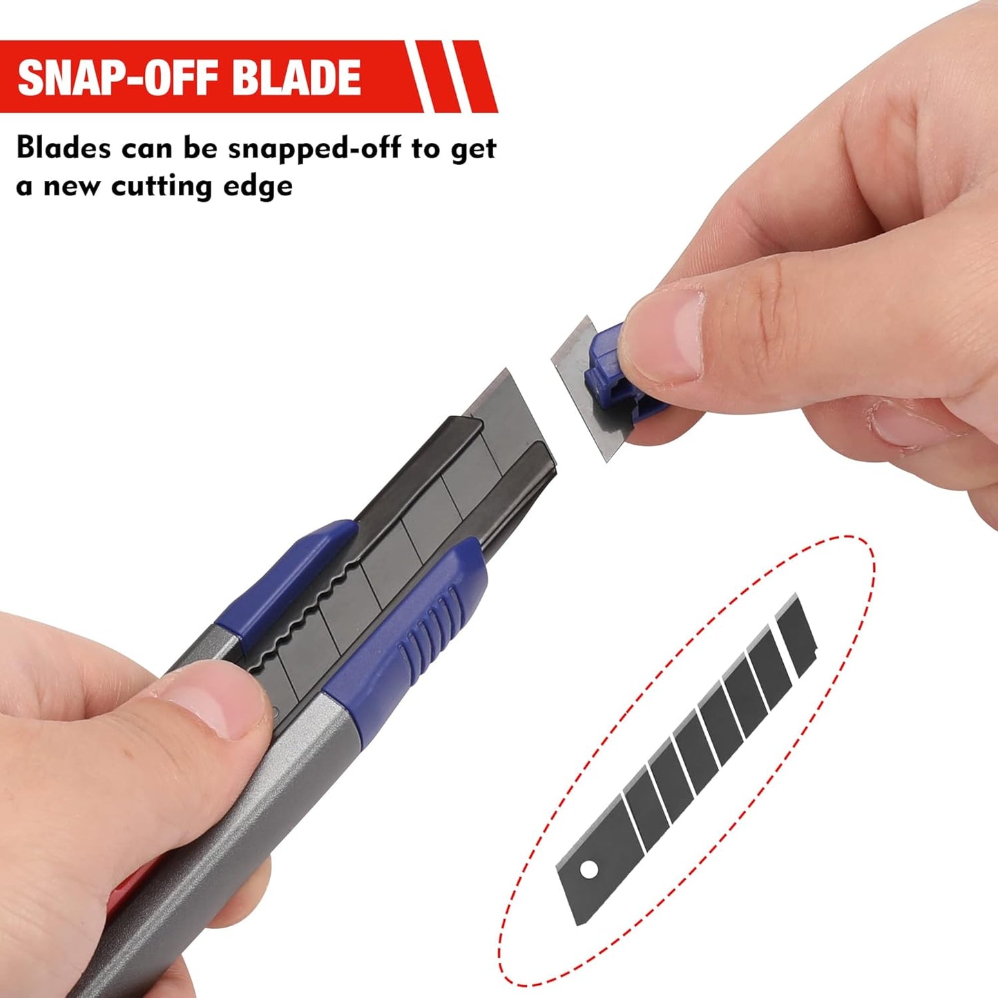 WORKPRO 18mm Retractable Utility Knife, Heavy Duty Snap-off Box Cutter with 10-Piece SK5 Blades for Cartons, Cardboard and Boxes, Perfect for Office and Home Use