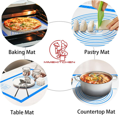 Silicone Baking Mat, Non Stick Pastry Mat Sheet for Dough Rolling, Nonslip Fondant/Pie Crust Mat, Counter Mat Oven Liner Mat for Making Cookies Macarons Bread Baking Supplies Extra Large 26 x 16 Inch