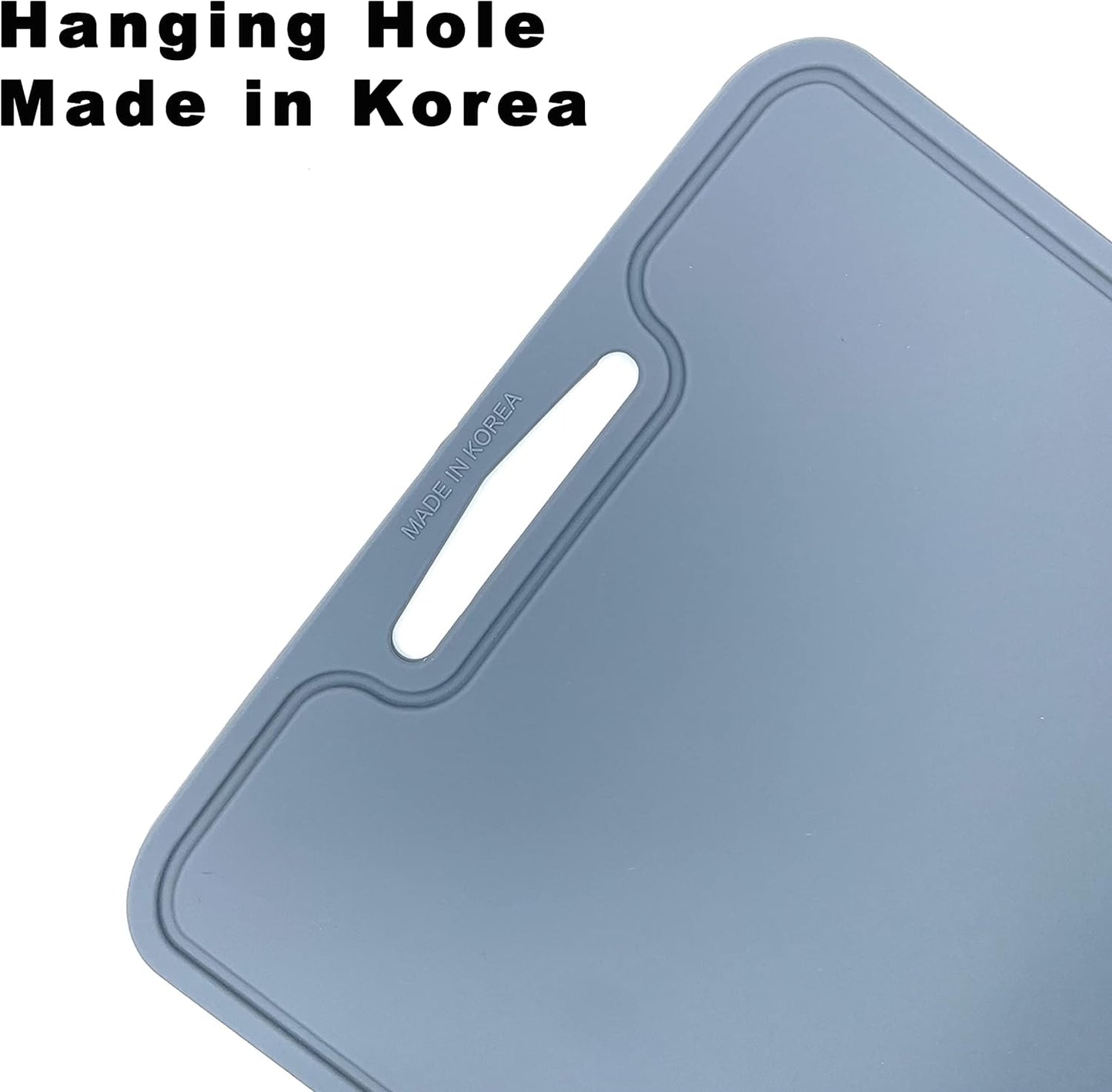 Premium Thick & Flexible Silicone Cutting Mat, BPA Free, Knife Friendly, Non-Toxic, Anti-Slip, Dishwasher Safe, Space Saving, Easy Grip Handle, Ergonomic Design, Chopping Board (Blue, Medium)
