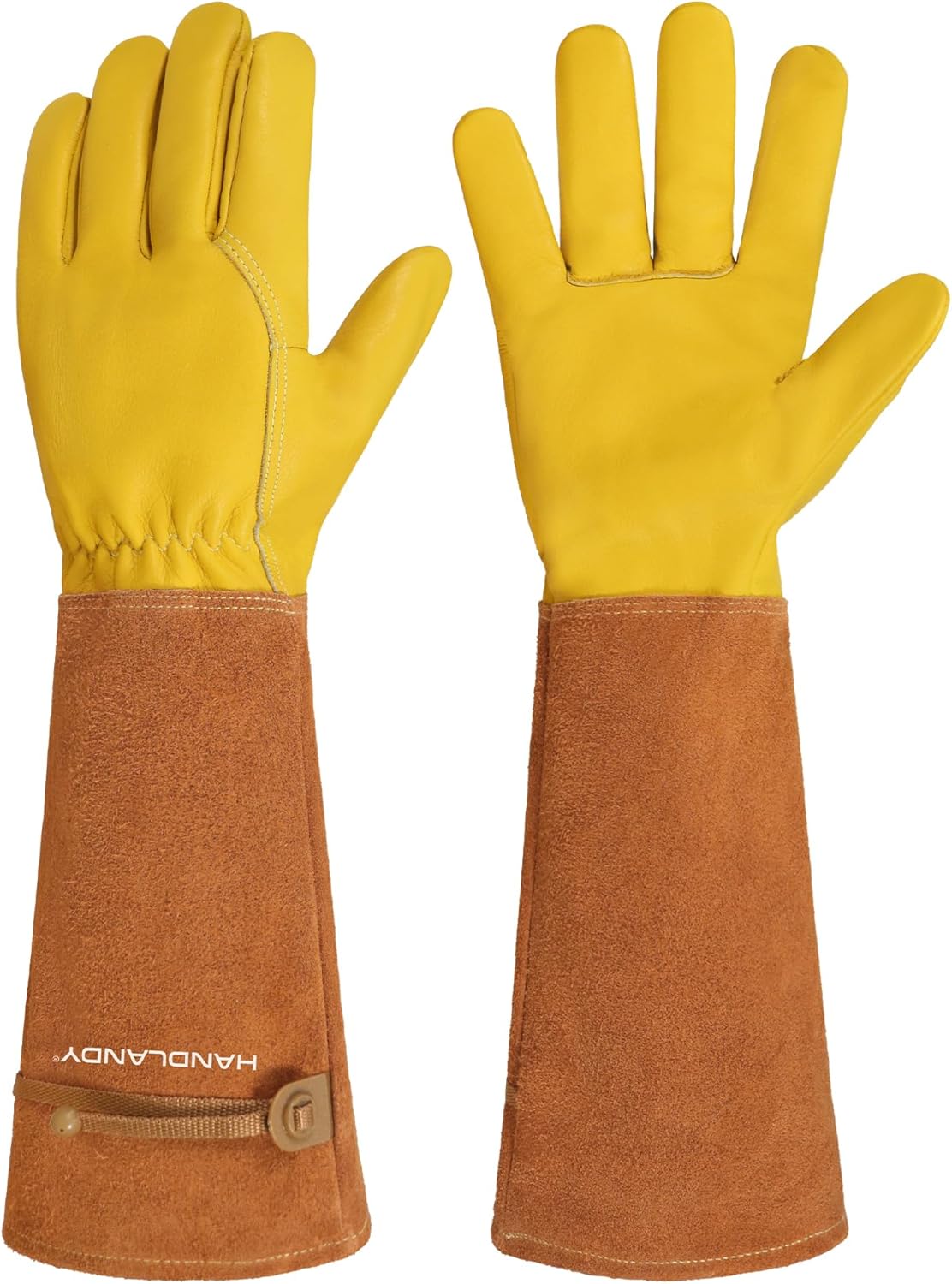 HANDLANDY Rose Pruning Gloves for Men & Women, Long Thorn Proof Gardening Gloves, Breathable Pigskin Leather Gauntlet, Best Garden Gifts & Tools for Gardener