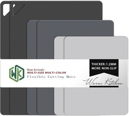 WK Flexible Plastic Cutting Boards Mats for Kitchen, Flexible Non Slip Cutting Mat, Thin Cutting Sheets, BPA Free, Dishwasher Safe, Multi Sizes