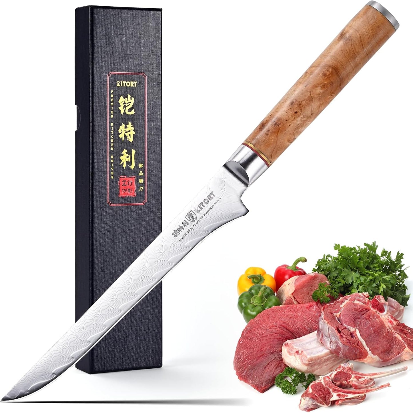 Damascus Paring Knife 3.5”, Peeler for Fruit, 73 Layers Damascus Steel Small fruit Knife with 10Cr15CoMoV Cutting Core, White Shadow Wood Handle, for Home & Restaurant, 2026 Gift