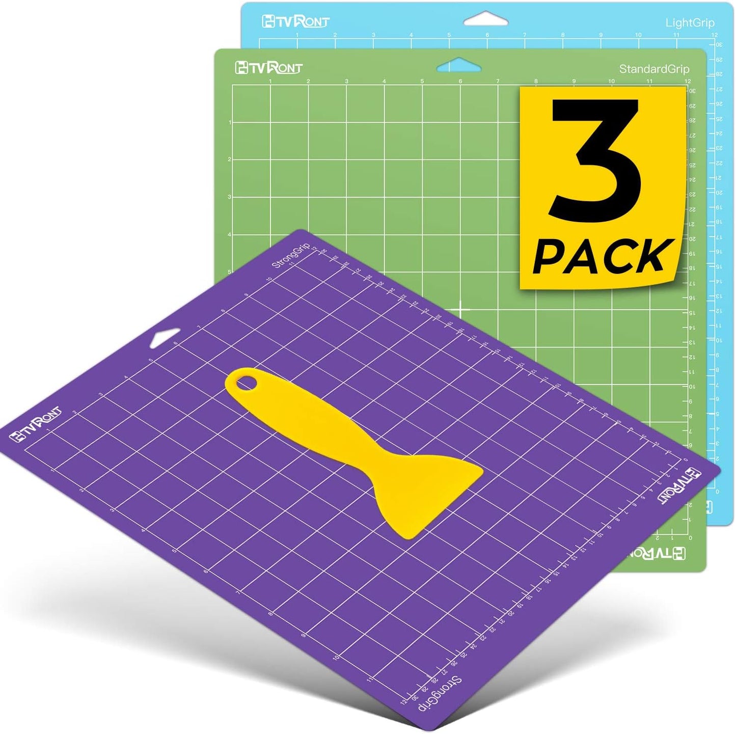 HTVRONT Cutting Mat, 6 Pcs Cutting Mat 12x12(Standard, Light, Strong, FabricGrip) Compatible with Cricut Maker 3/Maker 4/Maker/Explore 3/4/5/Air 2/One, Variety Adhesive Sticky Cutting Mats Accessories