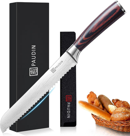 PAUDIN Boning Knife 6 Inch, Super Sharp Fillet Knife, German High Carbon Stainless Steel Deboning Knives, Professional Boning Knives for Meat Poultry Chicken, Pakkawood Handle with Gift Box