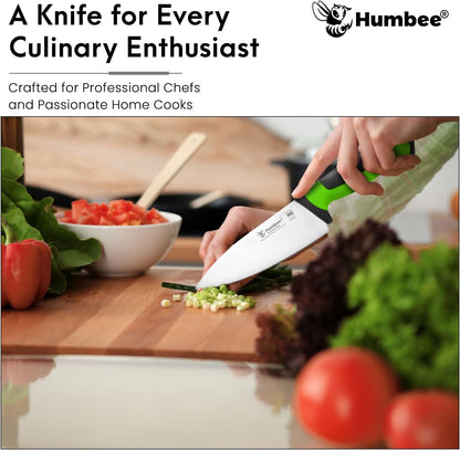 7.5-Inch Nakiri Knife, High Carbon Stainless Steel Hollow Grind Blade, Razor Sharp Edge, Ergonomic Non-Slip Handle, Cleaver Style, DT-50 Series, Orange