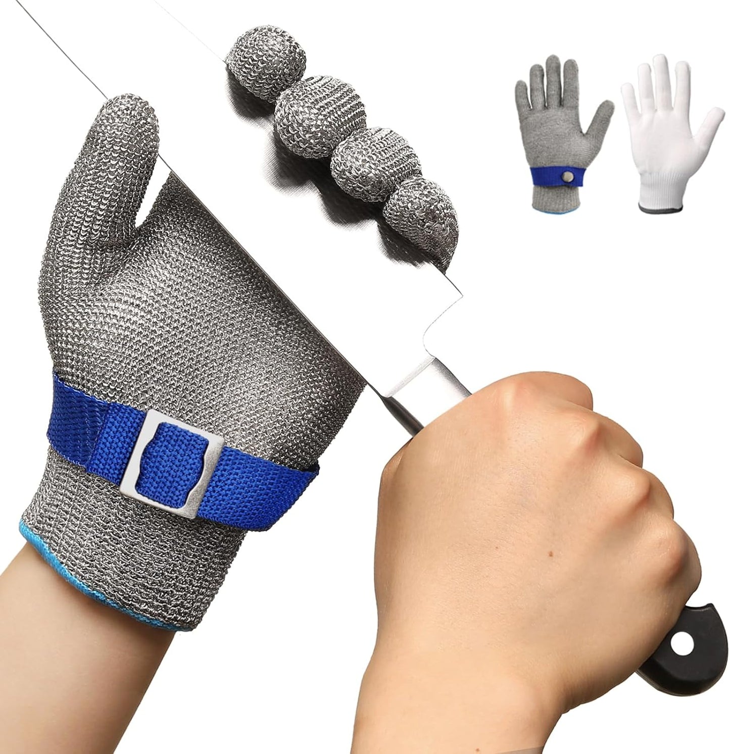 Schwer SlicePro ANSI A9 Cut Resistant Glove PR1706, Stainless Steel Mesh Metal Glove, Food Grade for Kitchen Cooking, Butcher Meat Cutting, Oyster Shucking, Mandoline, Fishing, (M, 1 PCS)