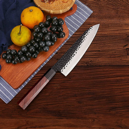 WILDMOK 8 Inch Chef Knife 3 Schichten 9CR18MOV CLAD STAEL, geschmiedetes Gyuto -Chef Knife mit achteckigem Griff