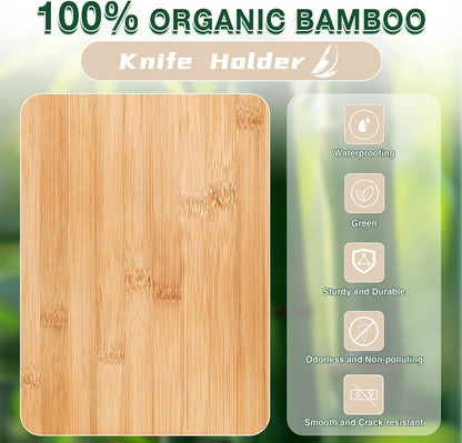 Bamboo Drawer Knife Organizer - Small Steak Knife Holder, Kitchen Drawer Insert for Storage