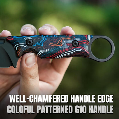 Kizer Cabox Fixed Blade Knife, 3.36" D2 Steel Fixed Blade Hunting Knife G10 Handle with Sheath, Survival Camping Knives 1048A3