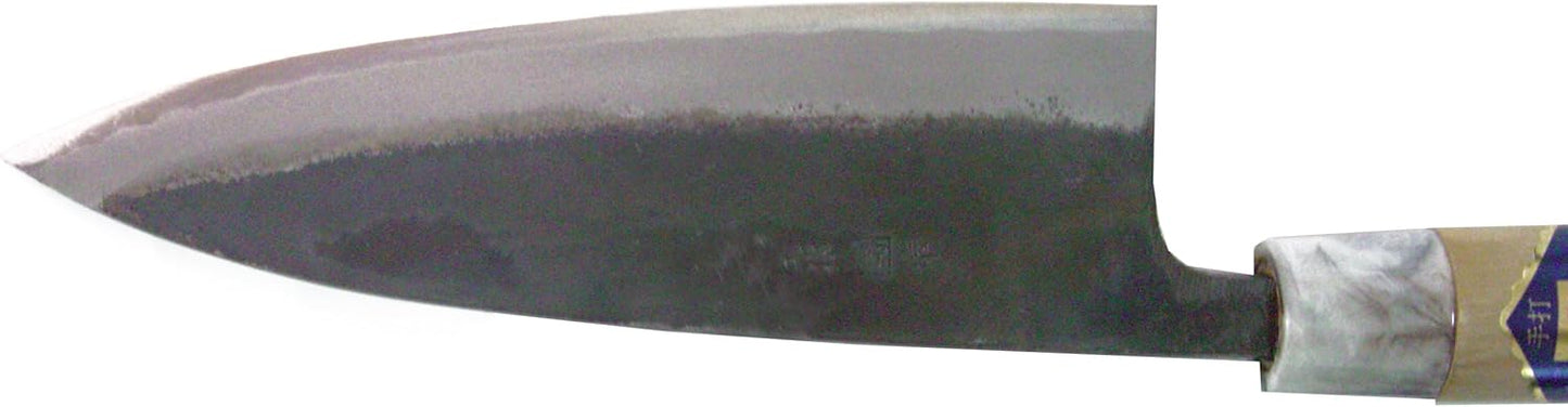 Tosa Knife, Black Uchi, Deba Knife, White Steel, No. 1, 7.1 inches (180 mm), Black, Beige