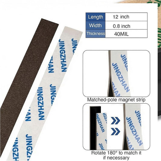 Heavy Duty Magnetic Tape with Adhesive - 12" x 0.8" Strong NdFeB Magnetic Strips (3 Pack), Flexible & Cuttable for Tools, Whiteboard, Fridge, Garage, DIY Projects