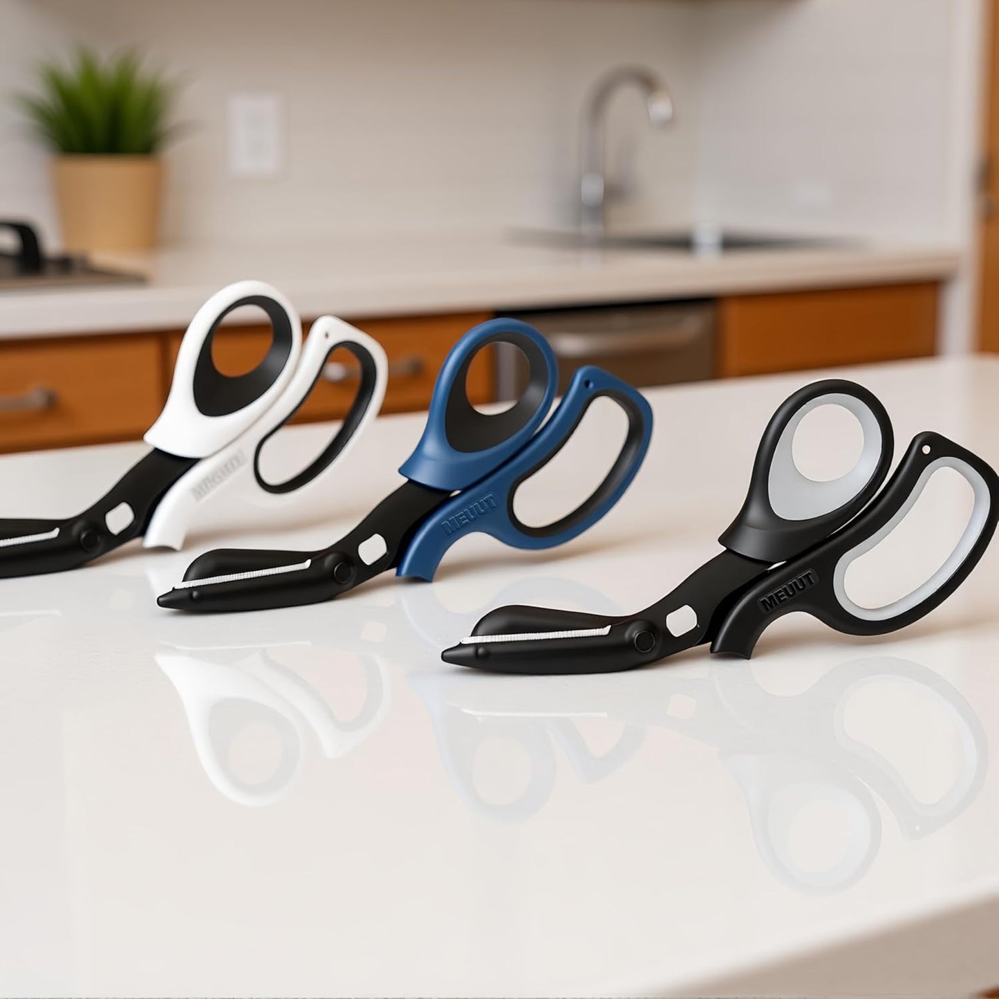MEUUT 8 inches All Purpose Scissors Multipurpose Heavy Duty Shears, Forged Stainless Steel Utility Industrial Shear Kitchen Scissor for Household, outdoors, EMT