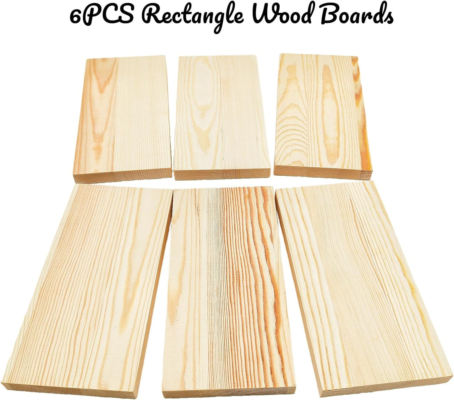 4PCS Rectangle Wood Boards Unfinished Wood Blocks for Crafting, 8x6x1in Blank Whittling Wooden Blocks for Wood Carving,Painting & Burning