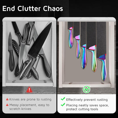 Kitchen Knife Guards Set, Universal Blade Covers, Abs Plastic BPA-Free Blade Protector with Velvet Lining, Professional Kitchen Knife Storage Solution for Home Cooks, Black (2 Pcs)