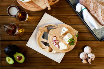 Picnic TIME NFL Brie Cheese Board and Knife Set - Charcuterie Board Set - Wood Cutting Board - Colors B