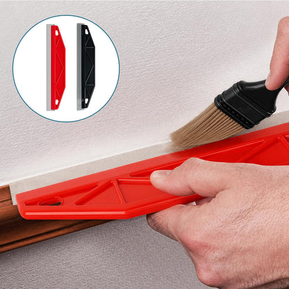 2PCS Paint Guard Shield for Trim – Red & Black Stainless Steel Scraper Knife Set for DIY and Professional Painters – Precision Paint Cutting Edge Tool, High Value