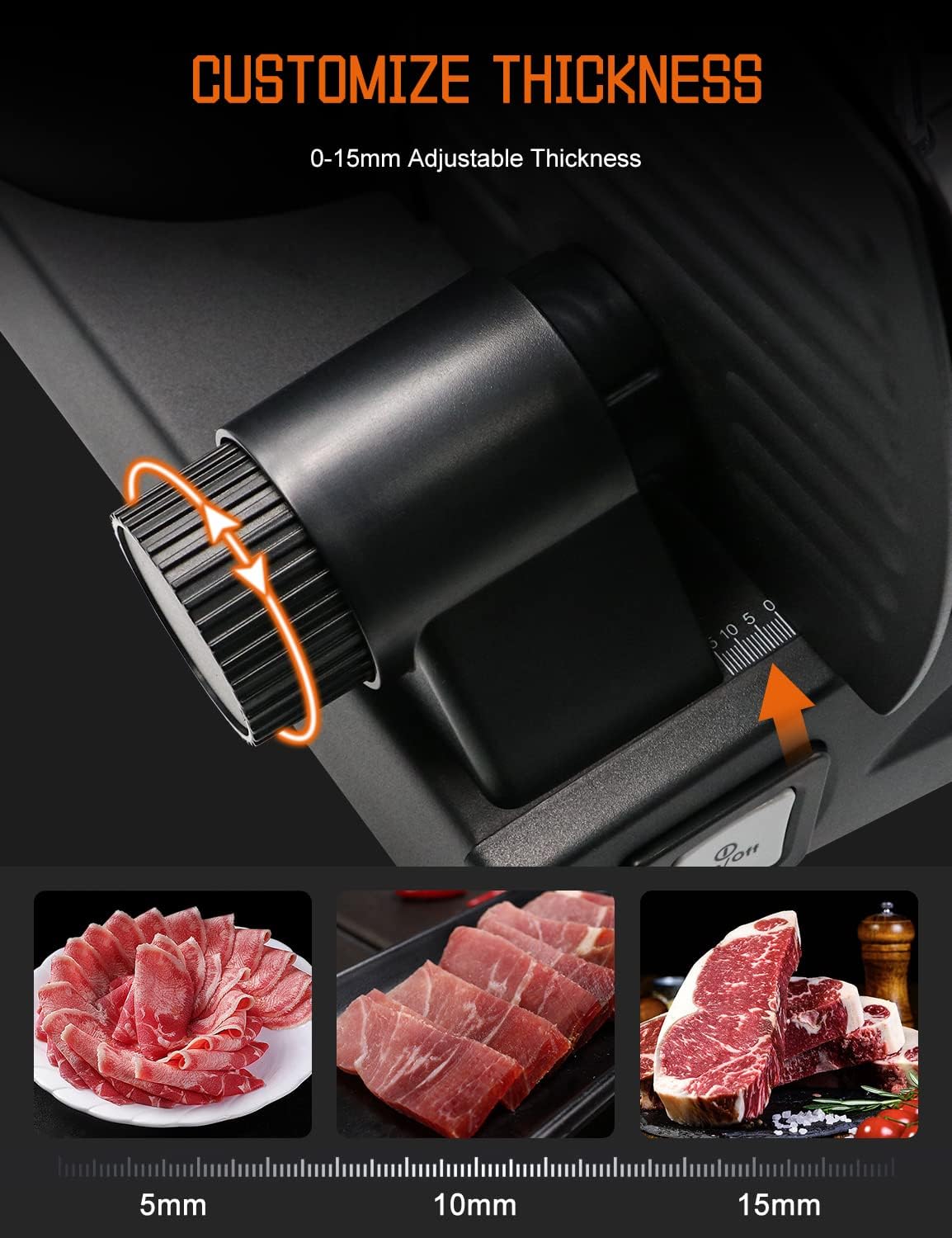 200W Meat Slicer Machine for Home Use,Deli Slicer with 2 Removable 7.5'' Stainless Steel Blades,Adjustable Dial for 0-15mm,Electric Food Slicer for Meat,Bread,Easy to Clean (200W+2 Blades+Silver)