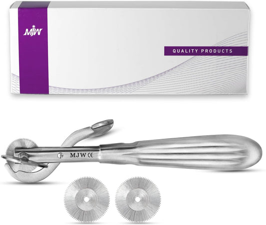 MJW Finger Ring Cutter with 2 Replacement Blades - Stainless Steel Emergency Jewelry Cutting Tool Ideal First Aid instrument, EMT Ring Remover Tool with Finger Protection