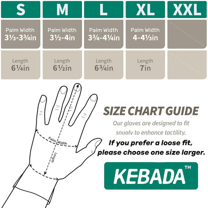 Kebada Cut Resistant Gloves, ANSI A2 Cutting Glove, PU Coated, Touchscreen, Multi-Purpose Model C2, 3 Pairs, Large