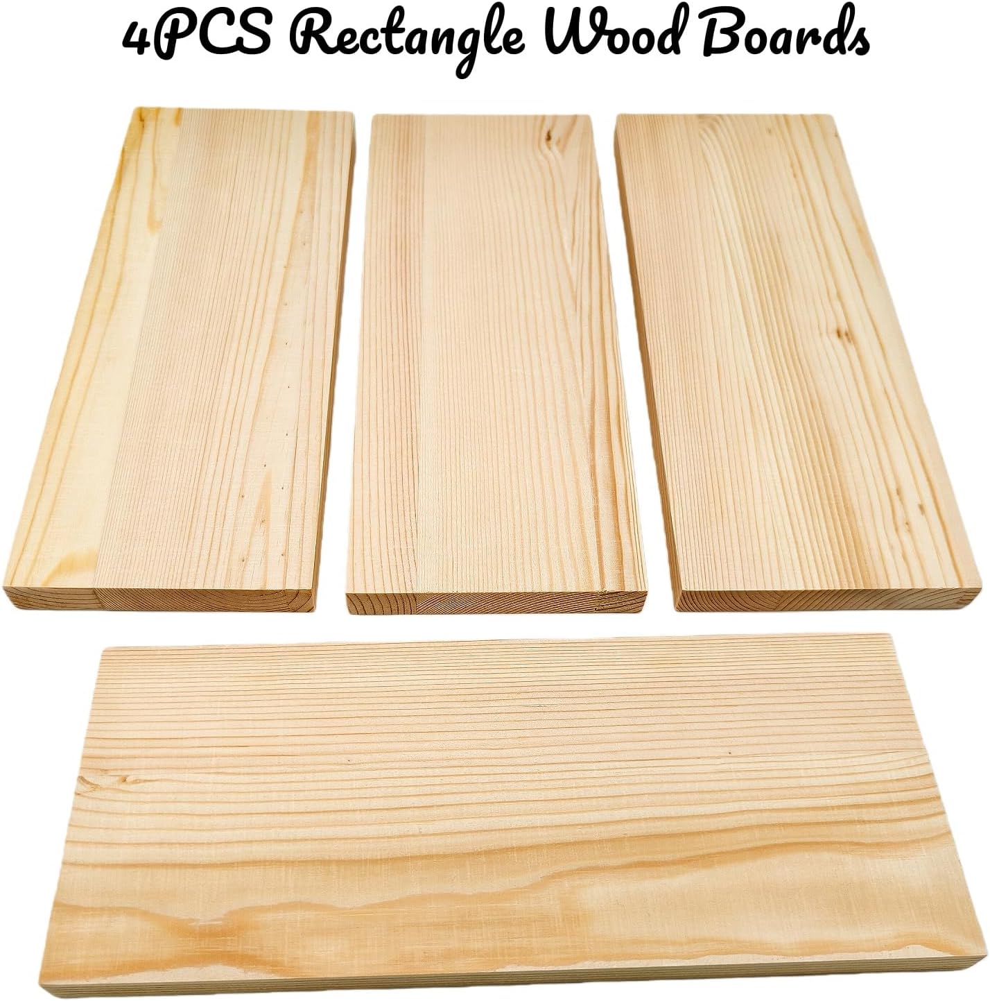 4PCS Rectangle Wood Boards Unfinished Wood Blocks for Crafting, 8x6x1in Blank Whittling Wooden Blocks for Wood Carving,Painting & Burning