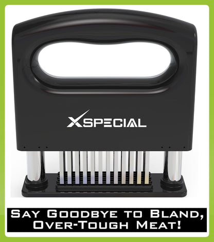 XSpecial Meat Tenderizer Tool 48 Blades Stainless Steel - Kitchen Cooking Gadgets Tools with Ultra Sharp Needle That Makes Steak & Chicken Tender - No More Hammer, Meat Pounder Or Mallet