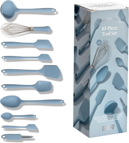 GIR: Get It Right 5 Piece Silicone Ultimate Kitchen Utensils Set - Ladle, Spatula, Flip, Spoon & Spoonula - Non-Toxic Cooking Utensils for Nonstick Cookware, Cooking and Baking - Red