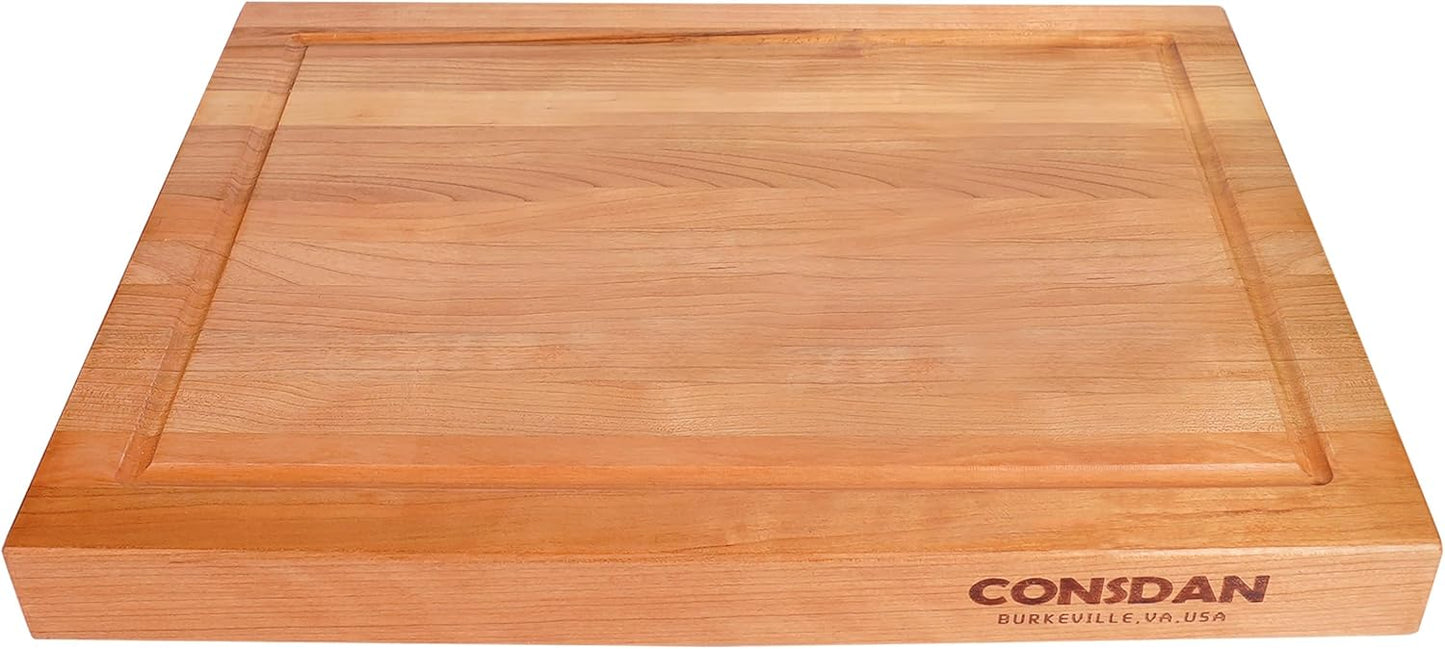 CONSDAN Walnut Cutting Board for Kitchen, USA Grown Hardwood, 20 x 15, with Invisible Inner Handle, Prefinished with Food-Grade Oil, Suitable for Kitchen Edge Grain, 1" Thick