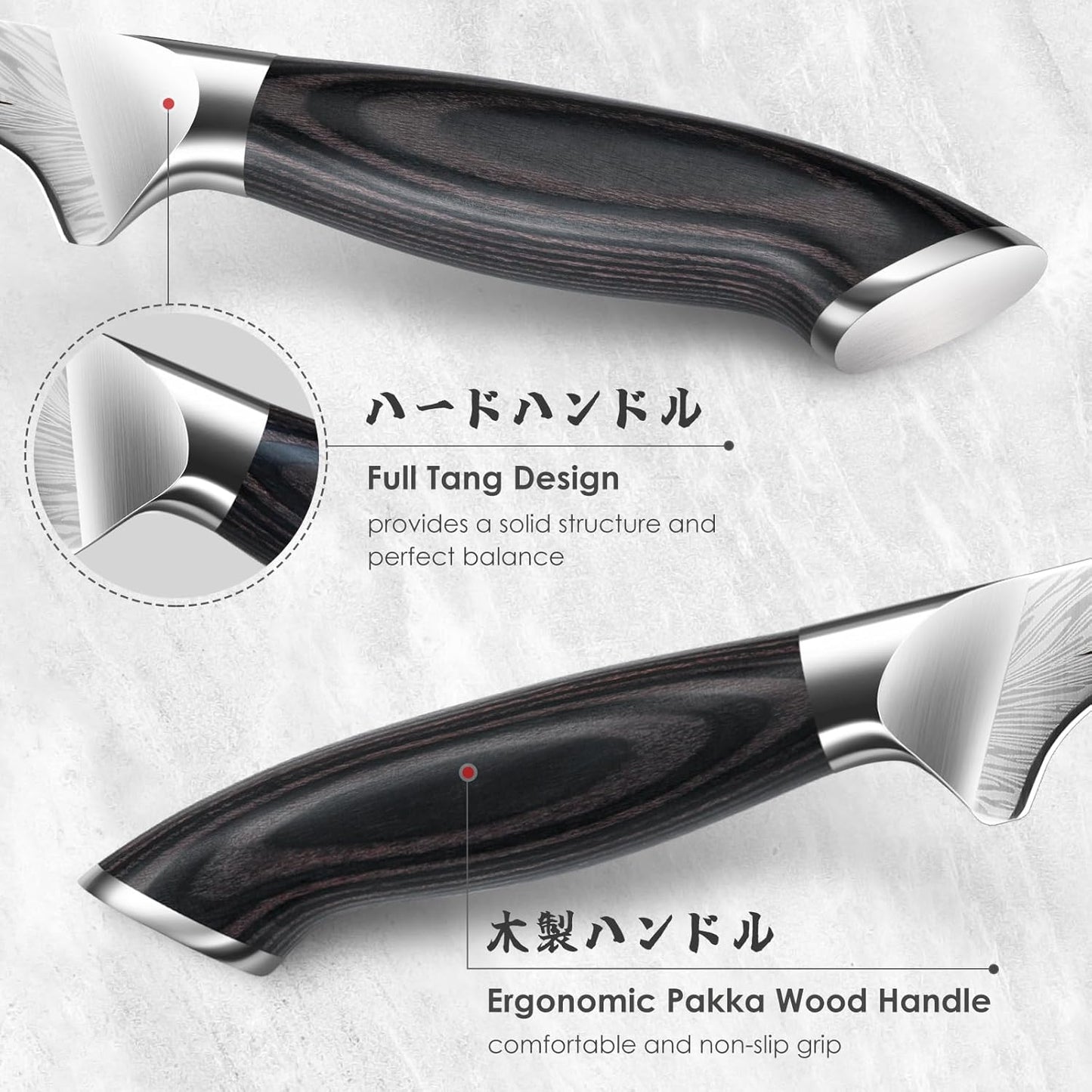 SHAN ZU Chef Knife in Powder Steel, Japanese Kitchen Knife 8 Inch, Ultra Sharp Chef's Knives, High Carbon Japanese Knives with Ergonomic Pakkawood Handle Professional Utility Knives for Meat Vegetable