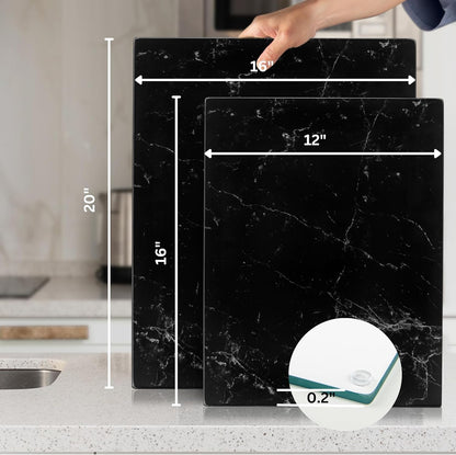 Kitchenville Glass Cutting Board 20”x16”: Tempered Glass Kitchen Counter Protector - Durable- Scratch-Resistant, Heat-Proof - Clear Design