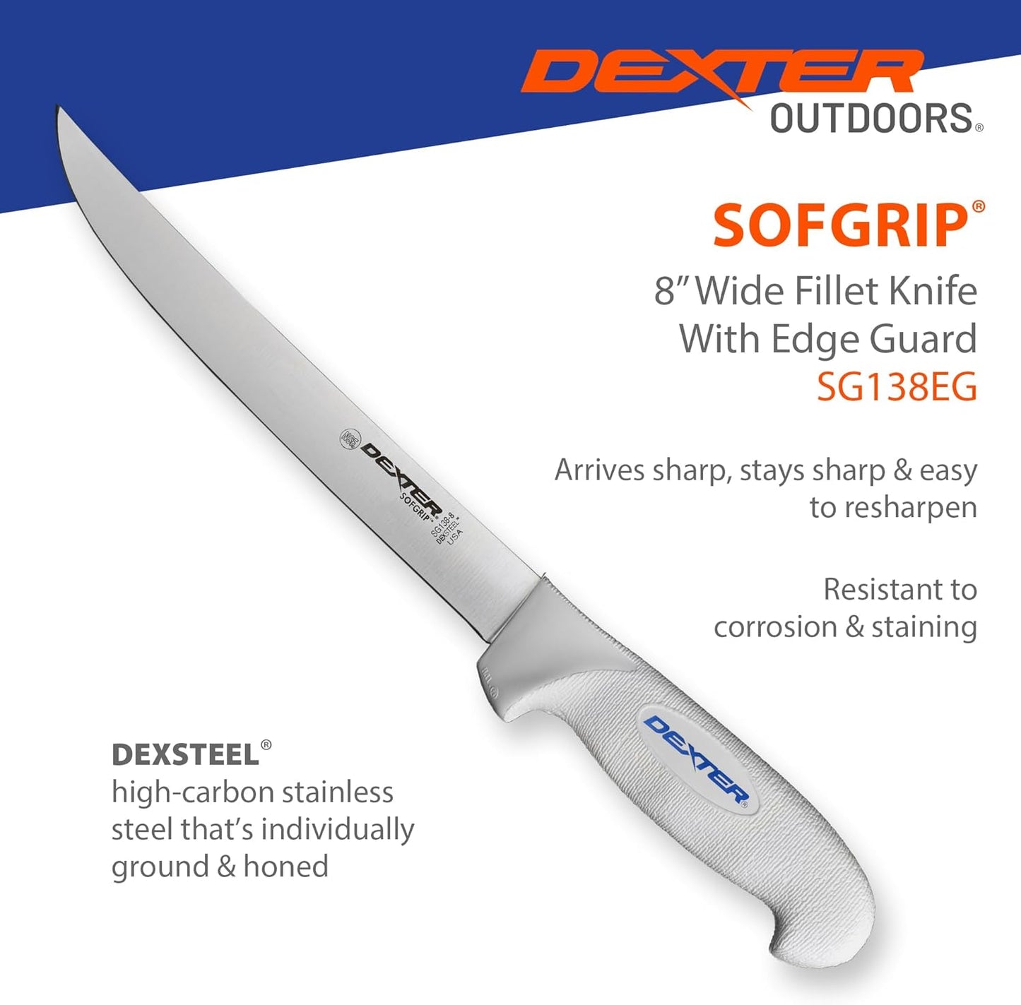 Dexter Outdoors 6" SOFGRIP Fillet Knife | Includes Edge Guard