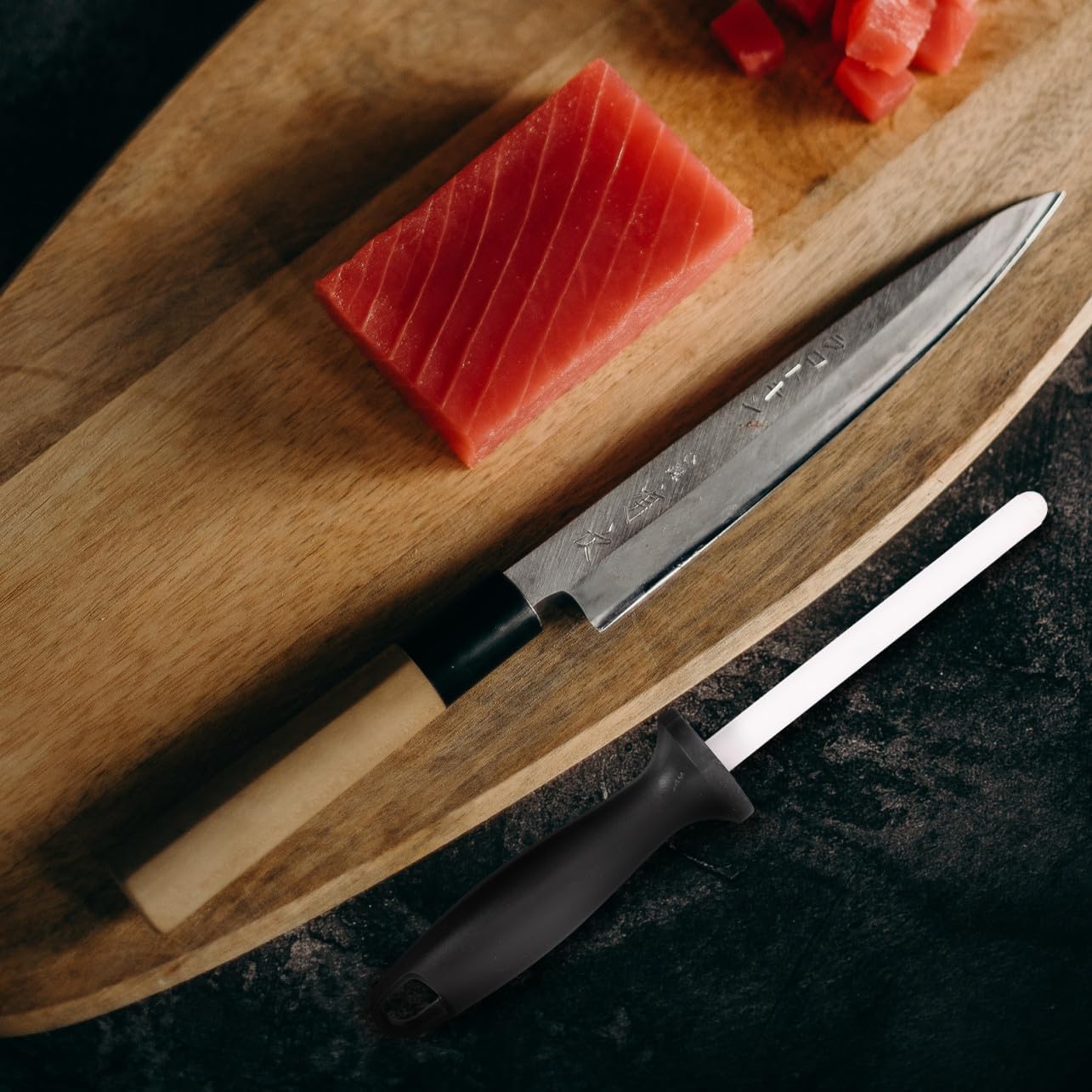 Quick Sharpener Rod with Ergonomic Grip Handle Portable Kitchen Cutter Sharpener for Indoor Outdoor Use Lightweight Ceramic Sharpening Tool for Various Cutter