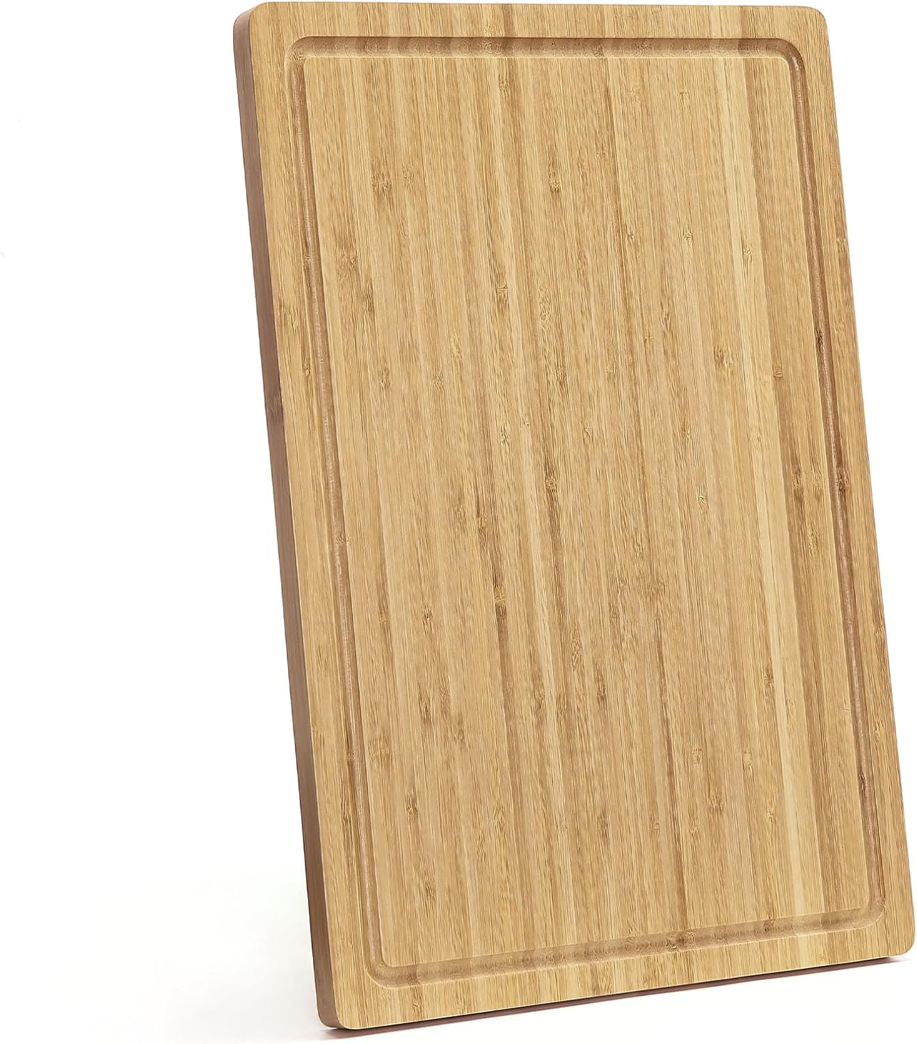 24" Bamboo Cutting Boards for Kitchen, Extra Large Wood Cutting Board with Deep Juice Groove and Handle, Over the Sink Chopping Board, Heavy Duty Butcher Block for Turkey, Meat, Vegetables, BBQ