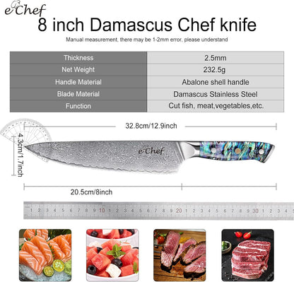 5-Inch Multifunctional Knife, 67-Layer Damascus VG-10 Steel, Abalone Handle, Sharp Knife for Fruits & Vegetables, Gift Box(5-inch utility knife)