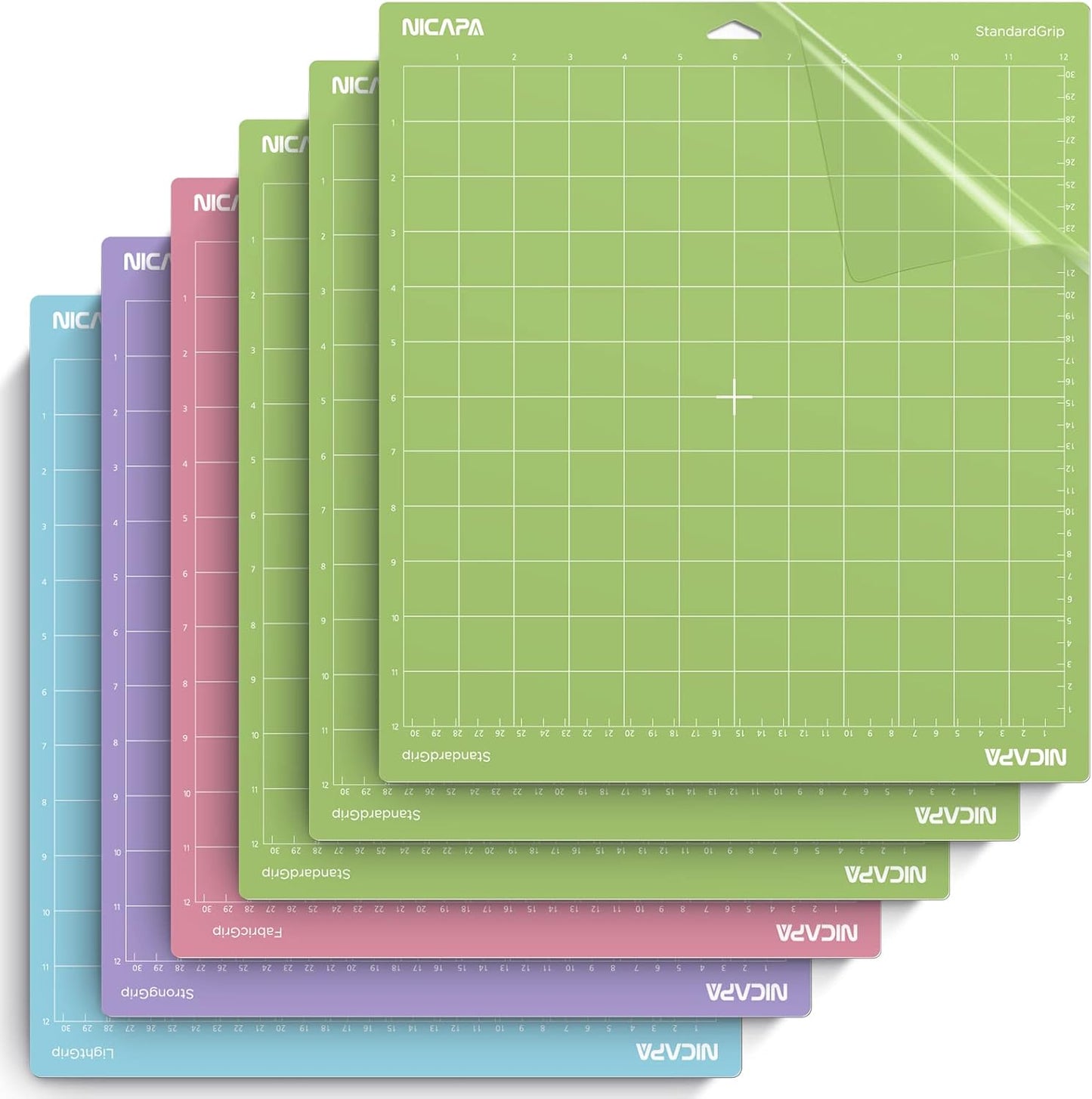 Replacement Cutting Mat for Cricut Maker 3/Maker/Explore 3/Air 2/Air/One (12x12 inch 3pack-Standardgrip、Lightgrip、Stronggrip) Adhesive&Sticky Non-Slip Flexible Square Gridded Cut Mats Set