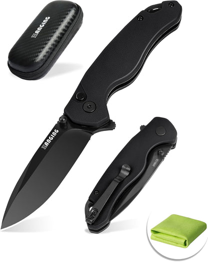 Pocket Folding Knife(EDC)- With 2.99” 8Cr14MoV Steel Blade and G10 Handle,- Lightweight Folding knives with Clip for Camping, Hiking, Hunting Survival Multi-Knife (Green)