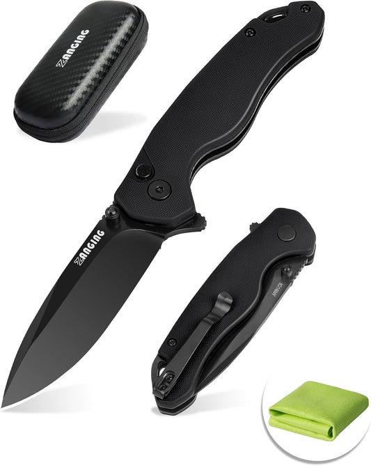 Pocket Folding Knife(EDC)- With 2.99” 8Cr14MoV Steel Blade and G10 Handle,- Lightweight Folding knives with Clip for Camping, Hiking, Hunting Survival Multi-Knife (Green)