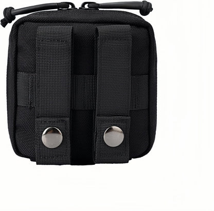 Small MED Kits Holder Duty Belt Gloves Pouch MOLLE Tactical Vest Nasal Spray Case Compact IFAK Carrier Backpack Wallet Cards Knife Gadgets Mini EDC Organizer Bag w/Removeable Clear ID Pocket