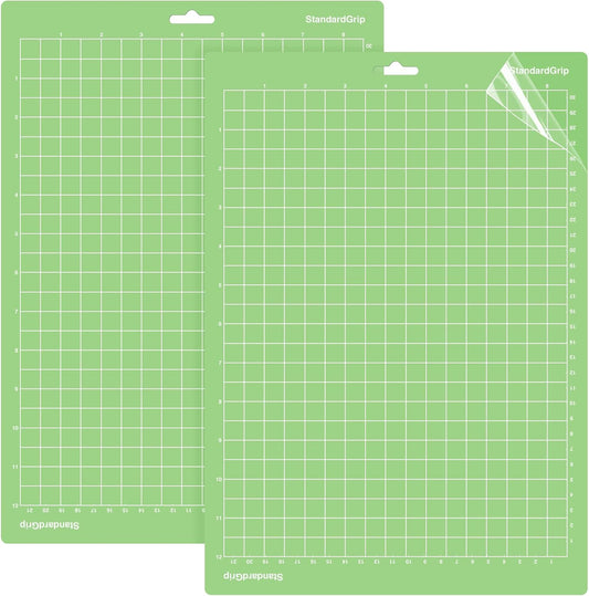 WISYOK 12x8.5 Inch Cutting Mats, 3-Pack Reusable Adhesive Mats (Standard, Light, Strong Grip) for Crafts, Quilting, Sewing