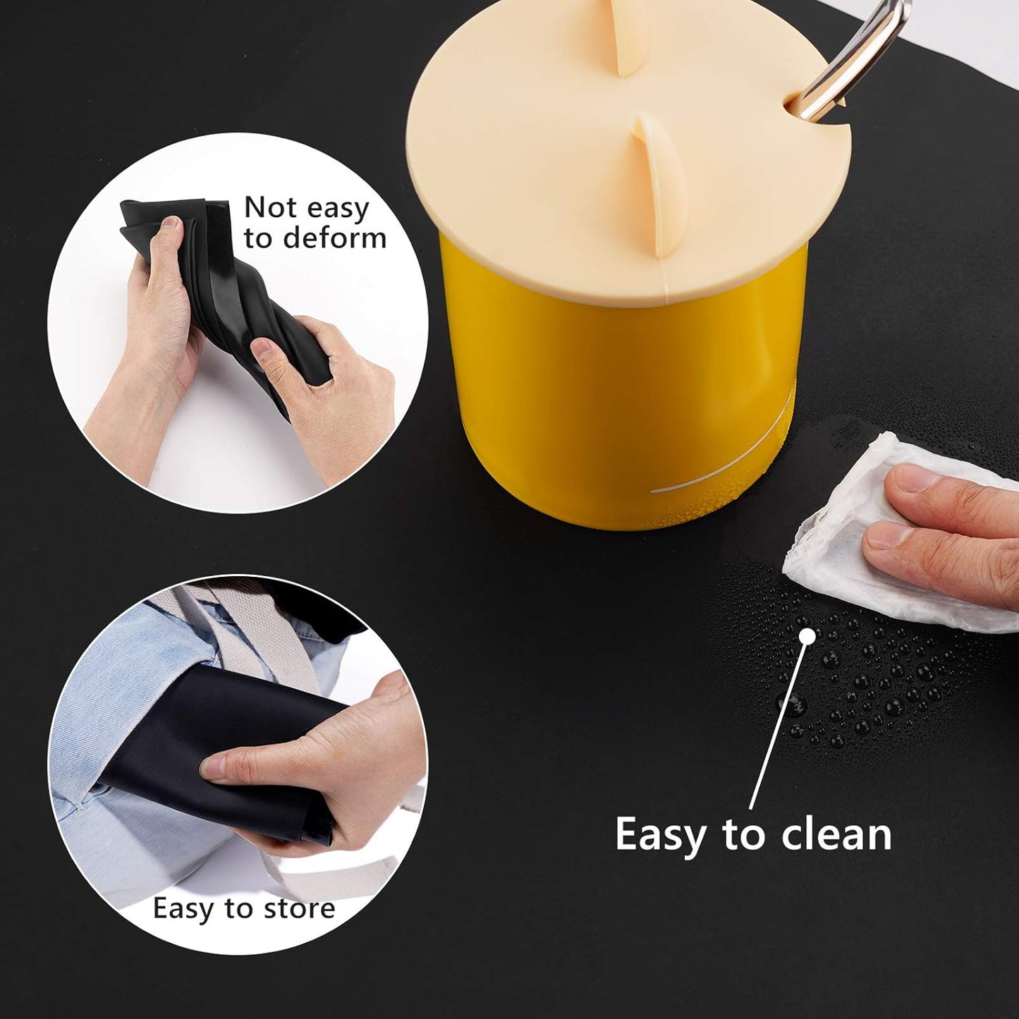Gartful 2 Pack Silicone Crafting Mats, 15.7" x 11.8" Silicone Mat for Crafts, Large Heat Resistant Sheet for Jewelry Casting, Epoxy Resin, Painting, Counter Table Protector, Placemat, Nonstick, Black