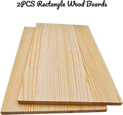 4PCS Rectangle Wood Boards Unfinished Wood Blocks for Crafting, 8x6x1in Blank Whittling Wooden Blocks for Wood Carving,Painting & Burning