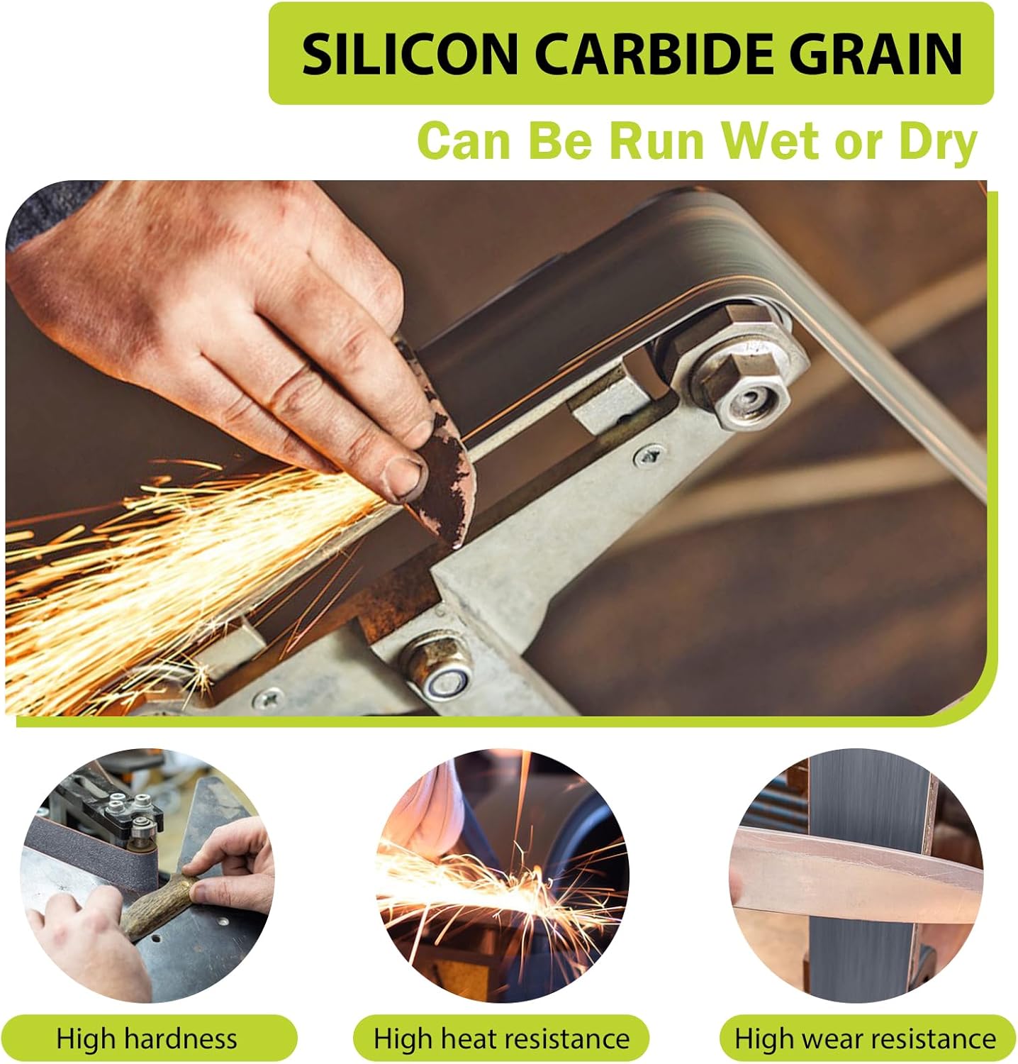 1x30 Inch Silicon Carbide Sanding Belts, 4 PCS Each of 80,120, 240, 400, 800,1000 Grits Knife Sharpening Belt Kits for 1 x 30 Inch Belt Sander, 24 Pack