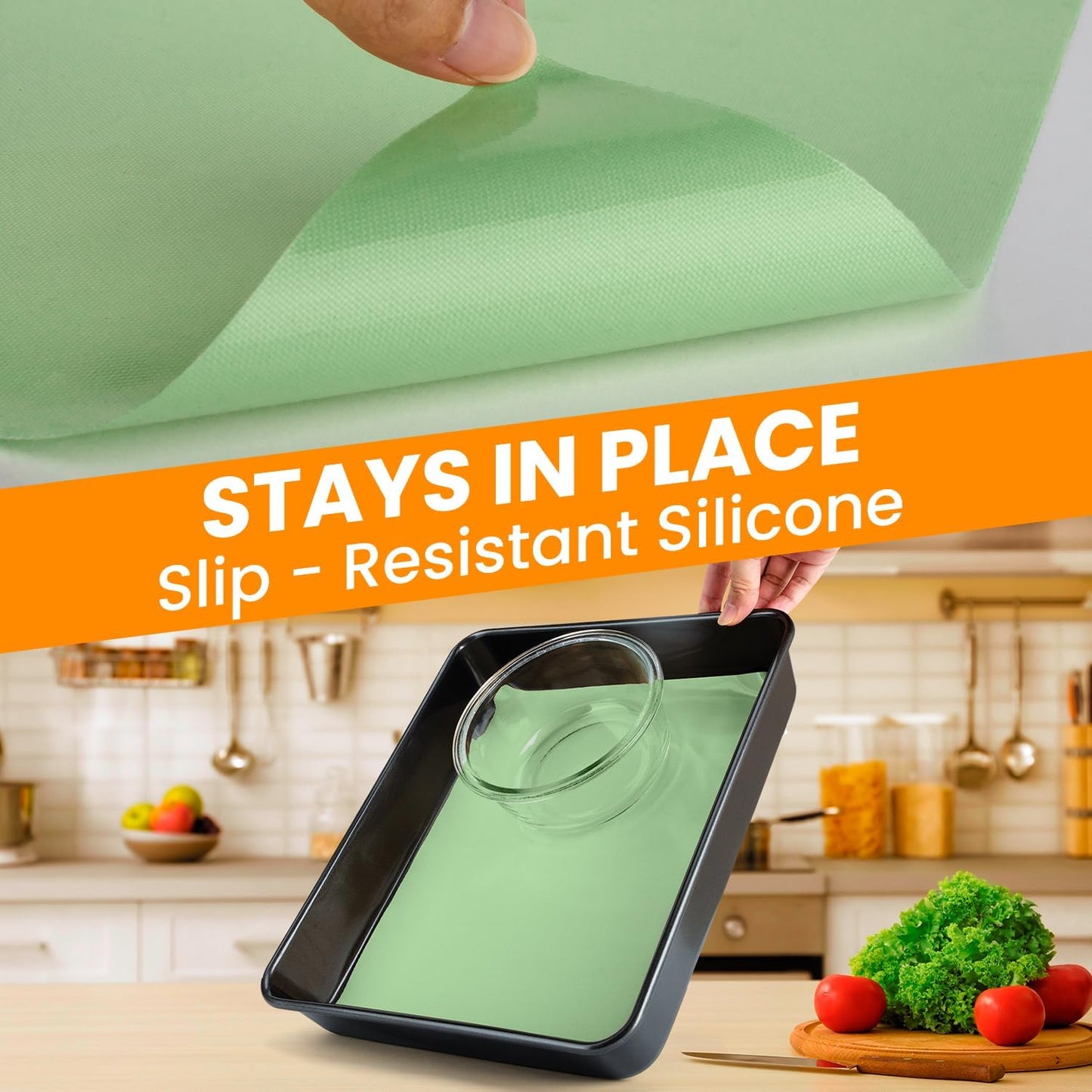 Silicone Baking Mat Roll -Cut to Size Silicone Mat - Non-Stick Pastry Mat for Dough Rolling, Non-slip Silicone Mat for Kitchen Counter, Reusable Air Fryer Linner, Oven Liner, Freeze Dryer Mat